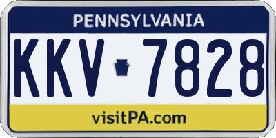 PA license plate KKV7828