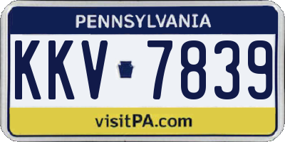 PA license plate KKV7839