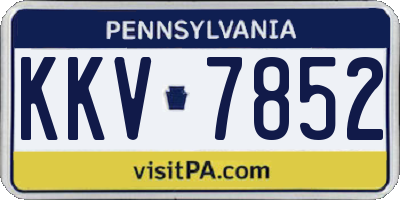 PA license plate KKV7852