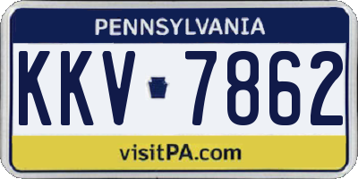 PA license plate KKV7862