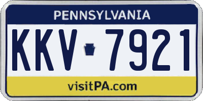 PA license plate KKV7921