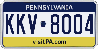 PA license plate KKV8004