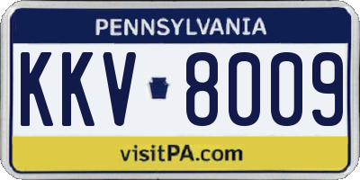PA license plate KKV8009