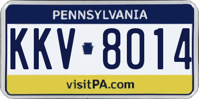 PA license plate KKV8014