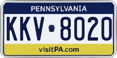 PA license plate KKV8020