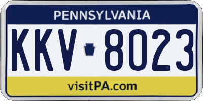 PA license plate KKV8023
