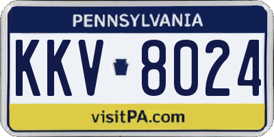 PA license plate KKV8024