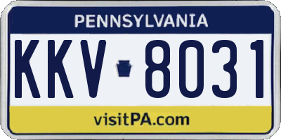 PA license plate KKV8031
