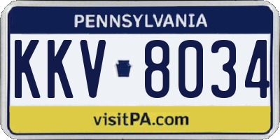 PA license plate KKV8034