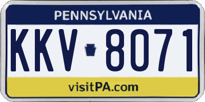 PA license plate KKV8071