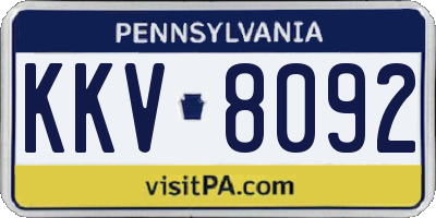 PA license plate KKV8092