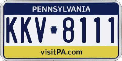 PA license plate KKV8111