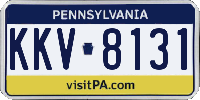 PA license plate KKV8131