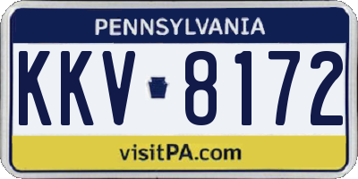 PA license plate KKV8172