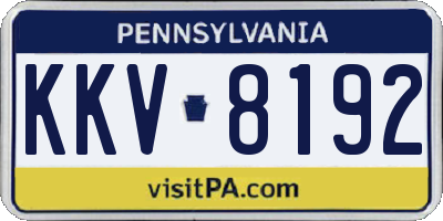 PA license plate KKV8192