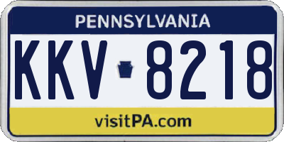 PA license plate KKV8218