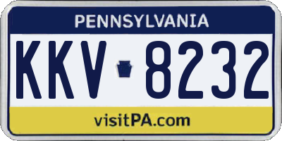PA license plate KKV8232
