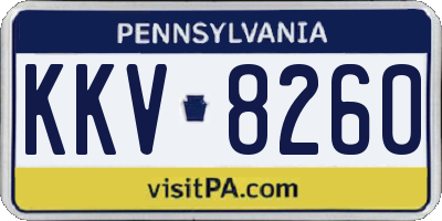 PA license plate KKV8260