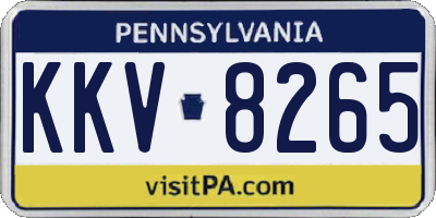 PA license plate KKV8265