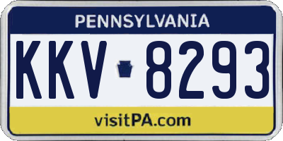 PA license plate KKV8293