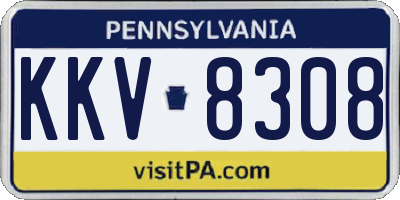 PA license plate KKV8308