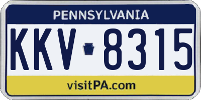 PA license plate KKV8315
