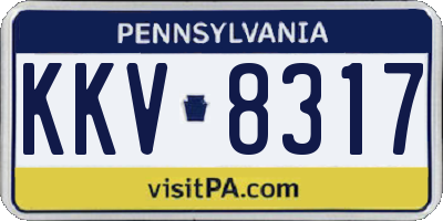 PA license plate KKV8317