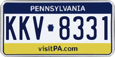 PA license plate KKV8331