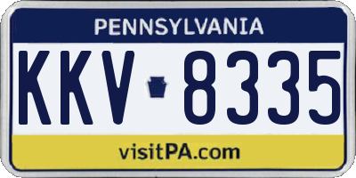 PA license plate KKV8335