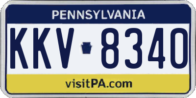 PA license plate KKV8340