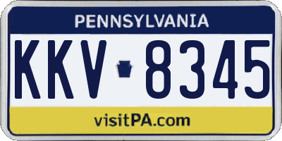 PA license plate KKV8345