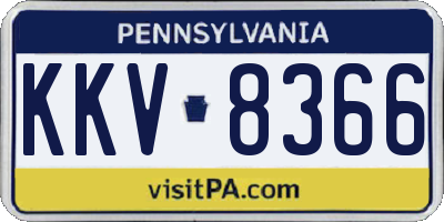 PA license plate KKV8366