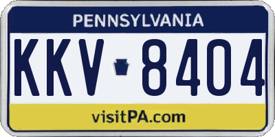 PA license plate KKV8404