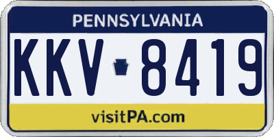 PA license plate KKV8419