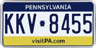 PA license plate KKV8455