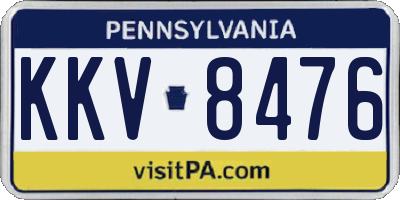 PA license plate KKV8476
