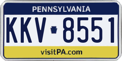 PA license plate KKV8551