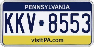 PA license plate KKV8553