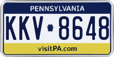 PA license plate KKV8648