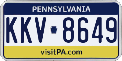 PA license plate KKV8649