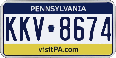 PA license plate KKV8674