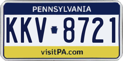 PA license plate KKV8721