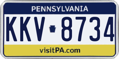 PA license plate KKV8734