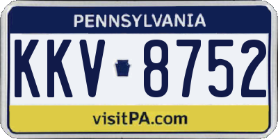 PA license plate KKV8752