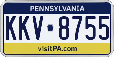PA license plate KKV8755