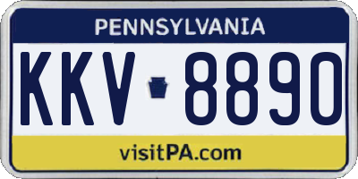 PA license plate KKV8890