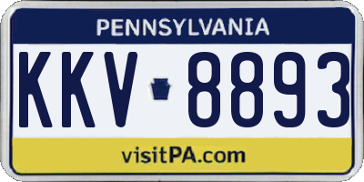 PA license plate KKV8893