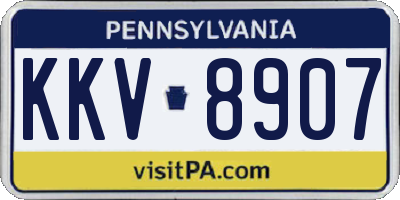 PA license plate KKV8907
