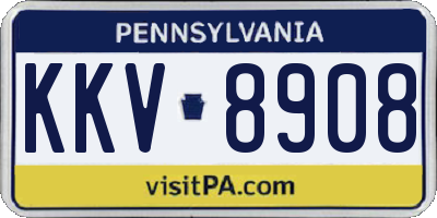 PA license plate KKV8908
