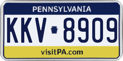 PA license plate KKV8909